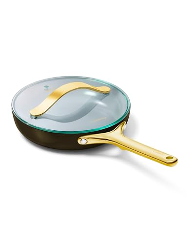 Caraway Nonstick Ceramic Mini Fry Pan With Glass Lid (1.05 qt, 8") - Non Toxic, PTFE & PFOA Free - Oven Safe & Compatible with All Stovetops (Gas, Electric & Induction) - Black