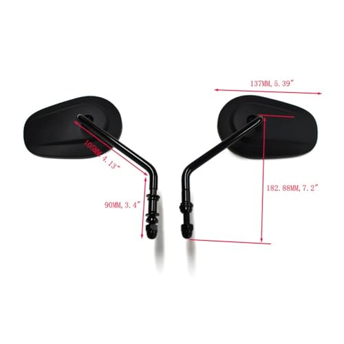 Espejos retrovisores de motocicleta negros con rosca de 8mm para Harley Night Rod VRSCDX 5