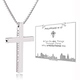 LANGE HOME BreathLink Stop Smoking Necklace for Men - Cross Necklace for Anxiety Relief & Faith - Christian Gift with Bible Verse Engraved - Breathing Necklace to Quit Smoking