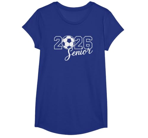 Senior 2026 Soccer Mom High School Graduation Outfit Proud T-Shirt, Girls, Royal Blue, X-Small