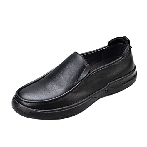 メンズ ウォーキングシューズ ビジネス トラッド 靴 防水 防滑 幅広 26.5cm エアクッション ヒモ スリッポン 仕事 結婚式 冠婚葬祭 紳士ビジネスシューズ コンフォート通気性 軽量 甲高 EEEE ４E 敬老の日 50代 ブラック 60代