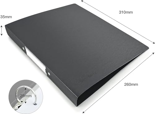 Image of 2D Ring Binder File,Plastic File Folder A /4 Size Tough & Durable (A /4 2D Ring Binder Black - 1)