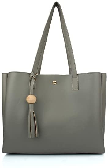 AESTHETIC HANDBAGS Womens Pu Leather Handbag | Ladies Shoulder Bag | Bag For Women (Pack Of 1, tote-Bba_grey) (B0CNR55PT1) Amazon Price History, Amazon Price Tracker
