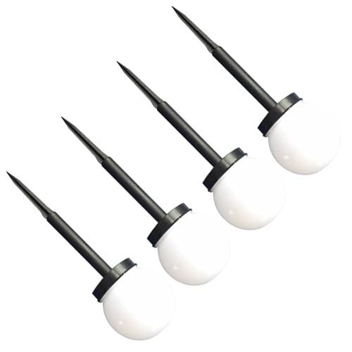 Zerodeko Lámparas Solares para Jardín 4 Unidades Luces LED Exteriores Bola Blanca Resistente al Agua Esferas Iluminadas para Césped y Patio Iluminación Automática para Áreas Exteriores