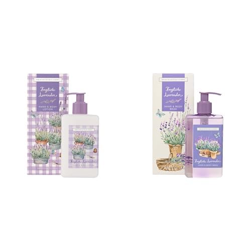 Heathcote & Ivory Hand and Body Lotion 250ml, Lavender Essential Oil+Heathcote & Ivory Hand and Body Wash 250ml, infused with Lavender Essential Oil and Argan Oil
