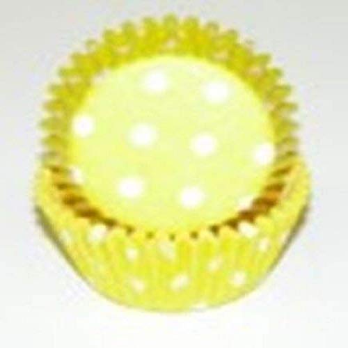CK Products Yellow and White Polka Dot Mini Cupcake Baking Liners - 100 Count