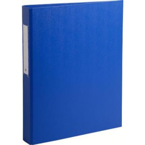 Lot de 10 Classeur 2 anneaux 25mm, carton rembordé polypro garde PP, coloris bleu