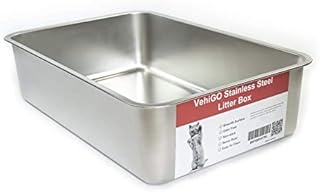 VehiGo EXtra Large Metal Cat Litter BoX, Stainless Steel Durable Litter Pan for Large or Multiple Cats, Kitty Litter BoX with Smooth Surface and Easy to Clean,XL