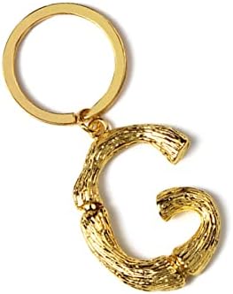 ARFUKA Keyring Alphabet Keychain Stainless Steel Letter G Initial Key Ring Birthday Key Chain for Men and Women Gold - Image 4