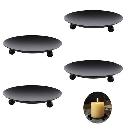 Paquete de 4 Platos de Velas Alppihym Candelabros para...
