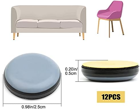 20 Pieces Furniture Glides,Teflon Self-adhesive Furniture Sliders Floor Protector Pads for Moving Heavy Furniture and Carpet Glides (Round 25mm/1inch)1