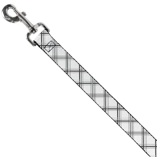 Laisse pour chien Buckle-Down en différentes longueurs blanc et gris