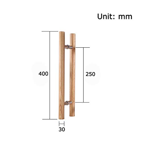 Poignée de porte en verre design push-pull en bois noble 400mm - 3