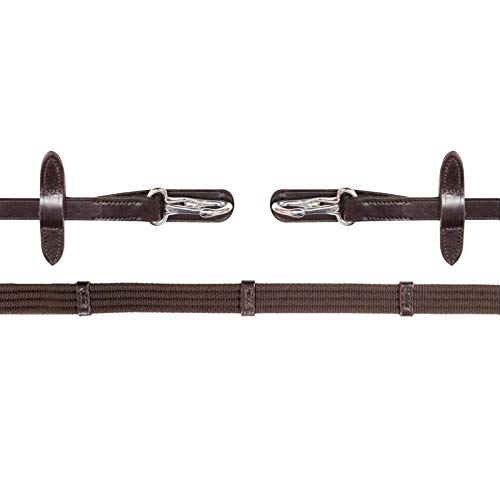 Schockemöhle Sports NEO Gurtzügel Clip, Trensenzügel 19mm mit Clip Beschläge Silber, Größe Warmblut, Farbe schwarz