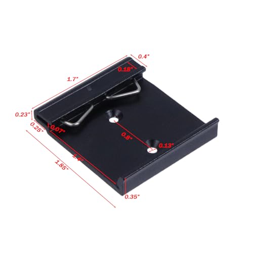 Image of 35mm DIN Rail Mounting Clips, 1.7 Inch Width Universal Aluminum Alloy Fixed Clamps with M3 Countersunk Holes for Relays, Switches, Ethernet, Solid State Devices, 10Pcs Black
