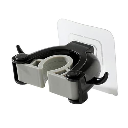 Wall Mounted Mop Broom Organizer, Broom and Mop Holder Wall Mounted, Mop Broom Organizer, Garden Tool Organizer with Adhesive Hooks for Home Laundry Garage Kitchen Shed(Black)