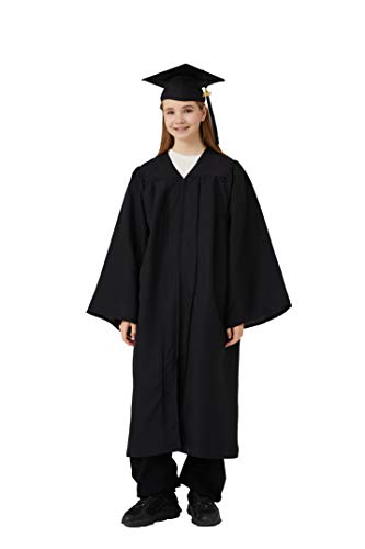 UIALECG Unisex Adult Matte Graduation Gown Cap with Tassel 2021 Black