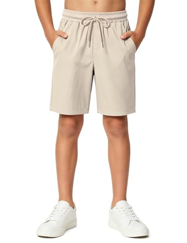 Image of Somaibo Boys Athletic Shorts Youth Lightweight Quick Dry Outdoor Cargo Short with Pockets for Hiking Running 7-15Y