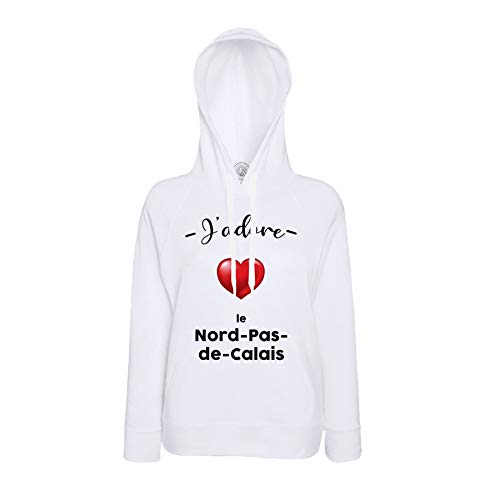 Sweat à capuche J'adore le Nord-Pas-de-Calais pour amateur de la région de Lille