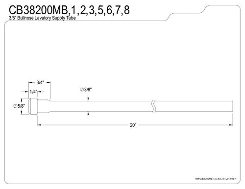 Kingston Brass Cb38206 Complement 20-Inch Bullnose Bathroom Supply Line, Polished Nickel #TOP1