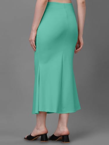 Image of Women's Saree Shapewear Petticoat, Cotton Blend Stretchable Mermaid Skirt, High Waist Tummy Control, Smooth Curve Fit with Adjustable Drawstring