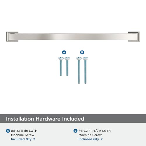 Image of Amerock Candler 12-5 /8 inch (320mm) Center-to-Center Satin Nickel Cabinet Pull, BP29353G10