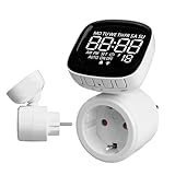 Qiwieod Temporizador para Enchufe | Toma De Corriente Programable,Temporizador Digital para Enchufe,para Acuario, para Hogar, para Piscina, para Lámpara Exterior, para Cocina, para Jardín Interior