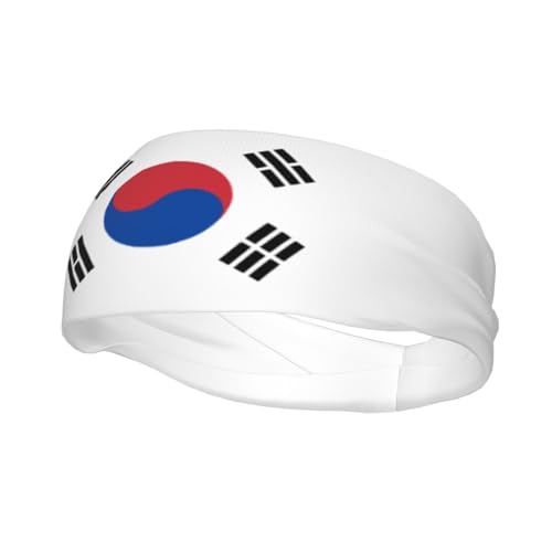 Faixa de transpiração esportiva com bandeira da Coreia do Sul com absorção de umidade para homens e
