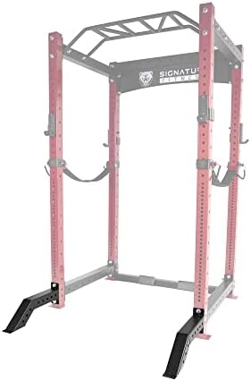 Signature Fitness SF-3 1,500 Pound Capacity 3” x 3” Power Cage Squat Rack, Includes J-Hooks and Safety Straps, Other Optional Accessories, Stabilizer Feet