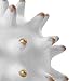 8” White Decorative Balls Sphere Statue for Modern Home Accent Decor Coffee Table Bookshelf Beach Office Living Room, Sea Urchin Spike Ball Decoration, Abstract Sculpture Centerpiece (Resin/Gold Tips)