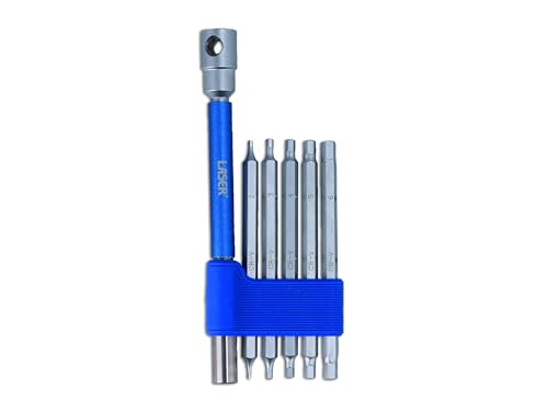 Laser 9114 Interchangeable 3-Way T-Handle Spinner & Hex Bit Set - 6Pc