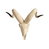 Ram Skull Wall Decor,Resin Head LongHorn Sculptures Sheep Skull Wall Sculpture Hanging Art