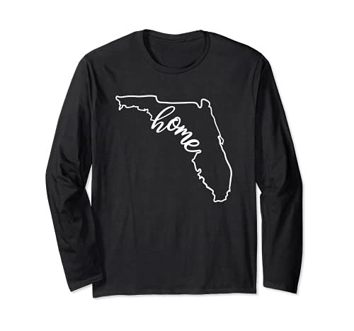 Florida Lover's Native Florida Home T-shirt Florida de manga comprida, Preto, S