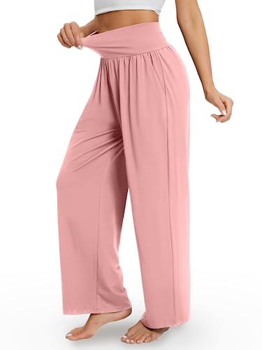 Image of Gracyoga Wide Leg Yoga Pants for Women Casual Loose Cozy Sweatpants High Waisted Lounge Pajama Flowy Pants With Pockets