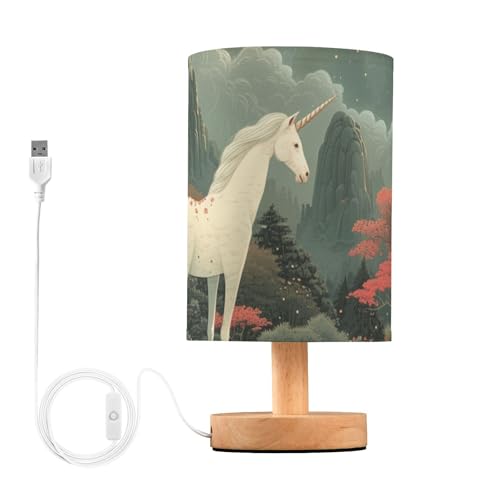 Lámpara de mesa estilo pintura china Unicornio miniatura 1