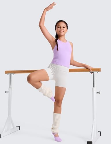 Image of CRZ YOGA Girls Butterluxe Double Lined Tank Top | Dance, Extremely Soft, Tight Fit, Waist Length, High Neck, Athletic, Sleeveless Shirts for Teen