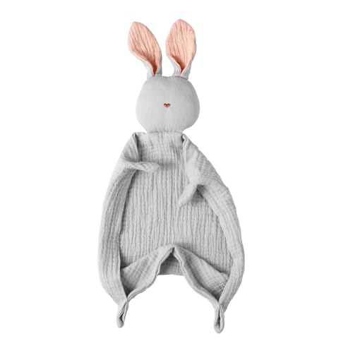 Image of insular Lovey Blanket for Boys and Girls, Organic Cotton Muslin Security Blanket for Babies, Soft Breathable Lovie Soothing Towel for Newborn and Infant, Gray