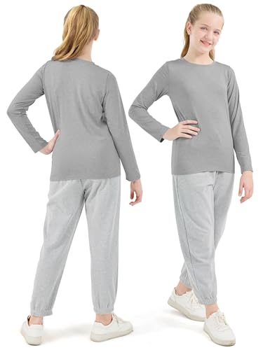 Meninas Camisa de Manga Longa Atlético Ativo Dry Fit Gola Redonda Camiseta Soft Activewear Camisas p