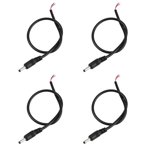 ECSiNG 4Pcs 3.5x1.35mm Male Plug Connector Pigtail 30cm 26AWG 1A for Monitoring High Power Power LED