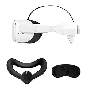 DESTEK Hoofdband voor Quest 2, verstelbaar hoofdkussen, vervanging voor Quest 2 Elite Strap met siliconen…