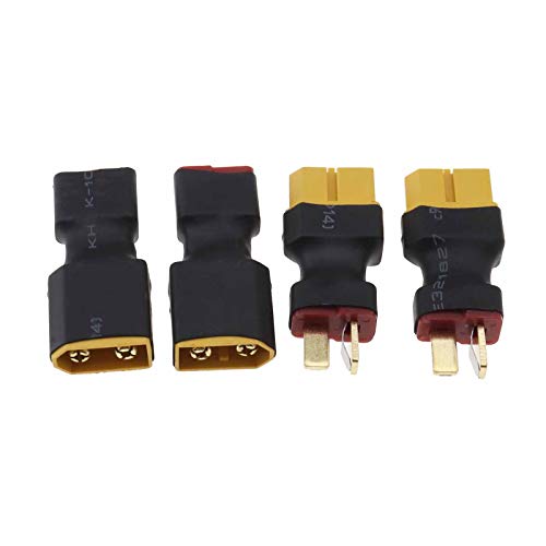 OTOTEC 8 Piezas XT60 XT90 a T Enchufe sin Cable Macho/Hembra a Conector de Enchufe T para UAV RC Coche avión, 2pcs XT60 Male to T & 2pcs XT60 Female to T