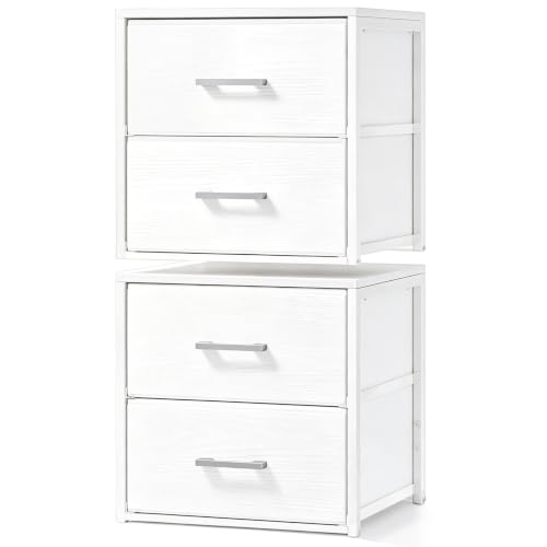 Image of Fixwal Storage Drawers for Clothes, 2 Pack, 4 Drawers Stackable, 15.7 inch Wide