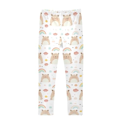 Rainbow Capybara Animals Girls Casual Leggings for Kids Printed Long Pant Bottoms Stretch and Soft