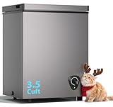 LifePlus Chest Freezer 3.5 Cubic Feet with Removable Basket and Fast Cooling, Small Deep Freezer, Adjustable Temperature, Energy Saving, Low Noise,Top Open Door Compact Freezer for Kitchen Garage