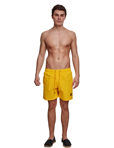 Urban Classics Men's Block Swim Shorts Trunks, Chrome Yellow, XXL