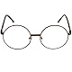 Hippie Runde Brille ohne Dioptrien mit Große Gläser, Gratis Etui, Unisex Blaufilter ohne Stärke Stil 60er Jahre aus Metall (Braun) Blaulichtfilter Brille Damen und Herren