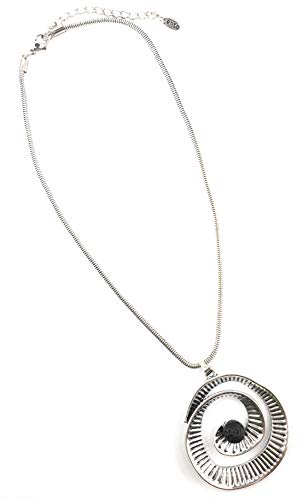 Pendentif lave volcanique 45 cm + chaine rallonge 5 cm en zamak rhodié, sans zinc et nickel, conçu et fabriqué en Espagne Cover