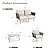PHI VILLA 5-Piece Rope Rattan Patio Sectional Furniture Set,Modern Outdoor Conversation Set with Detachable Armrests and Grey Metal Frame,All Weather Patio Sofa with Coffee Table and Biege Cushions