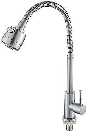 304 Stainless Steel Universal Pipe Rotating Single Double Cold Kitchen Faucet Vier Mixing Valve Vier
