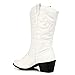 Charles Albert Women's Embroidered Modern Western Cowboy Boot in White Size: 8